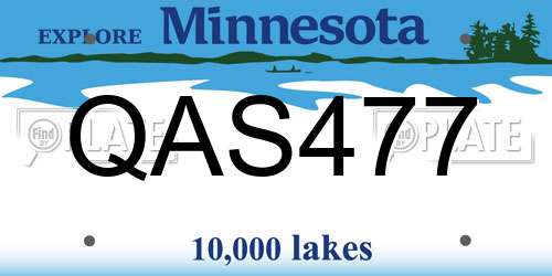 QAS477 Minnesota License Plate