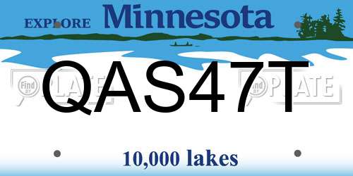 QAS47T Minnesota License Plate