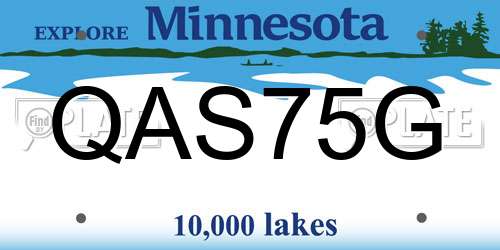 QAS75G Minnesota License Plate