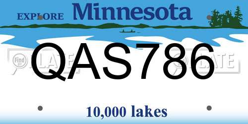 QAS786 Minnesota License Plate