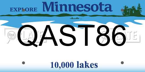 QAST86 Minnesota License Plate