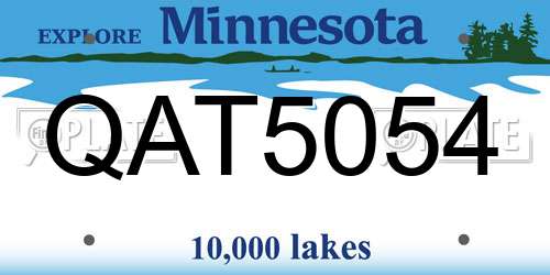 QAT5054 Minnesota License Plate
