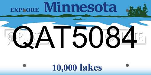 QAT5084 Minnesota License Plate