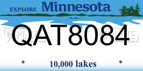 QAT8084 Minnesota License Plate