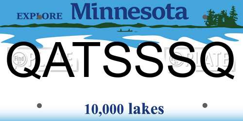 QATSSSQ Minnesota License Plate