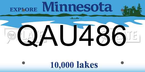 QAU486 Minnesota License Plate