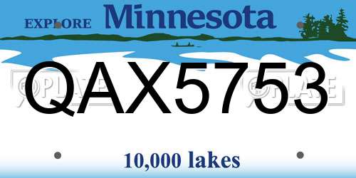 QAX5753 Minnesota License Plate