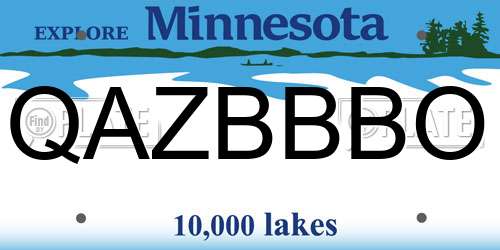 QAZBBBO Minnesota License Plate