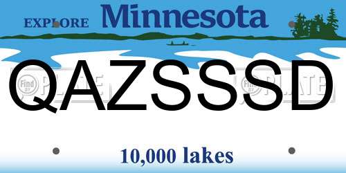 QAZSSSD Minnesota License Plate