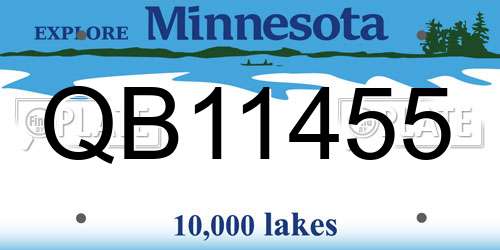 QB11455 Minnesota License Plate
