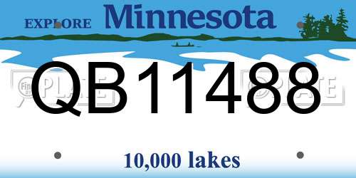 QB11488 Minnesota License Plate