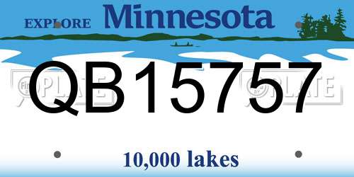 QB15757 Minnesota License Plate