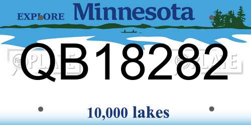 QB18282 Minnesota License Plate