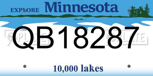 QB18287 Minnesota License Plate