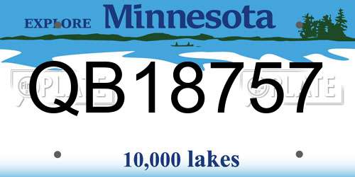 QB18757 Minnesota License Plate