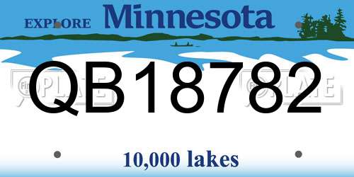 QB18782 Minnesota License Plate