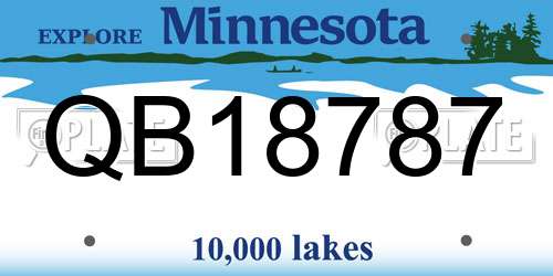 QB18787 Minnesota License Plate