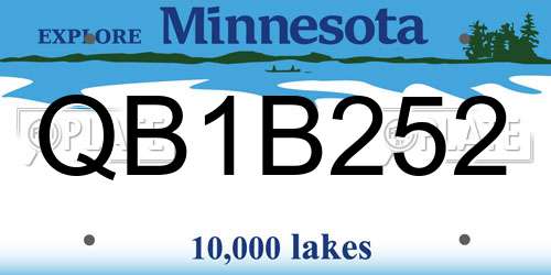QB1B252 Minnesota License Plate