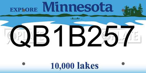 QB1B257 Minnesota License Plate
