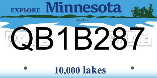 QB1B287 Minnesota License Plate