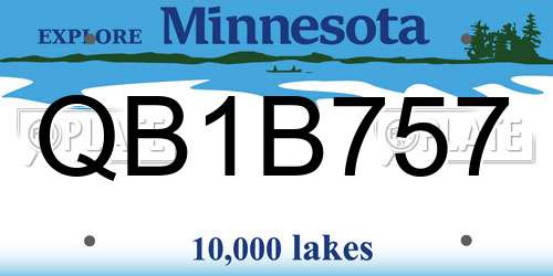 QB1B757 Minnesota License Plate