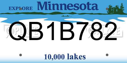 QB1B782 Minnesota License Plate