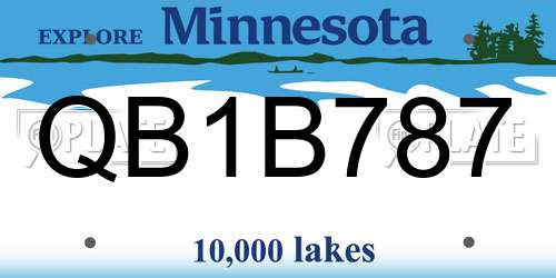 QB1B787 Minnesota License Plate