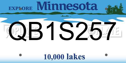 QB1S257 Minnesota License Plate