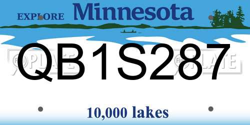 QB1S287 Minnesota License Plate