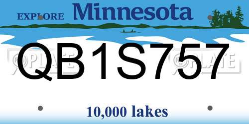 QB1S757 Minnesota License Plate