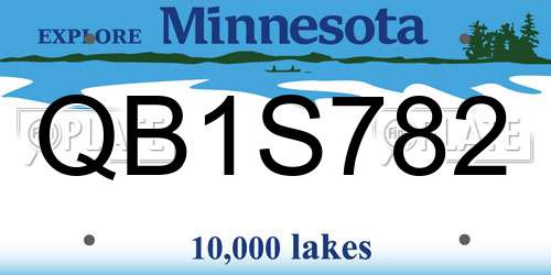 QB1S782 Minnesota License Plate