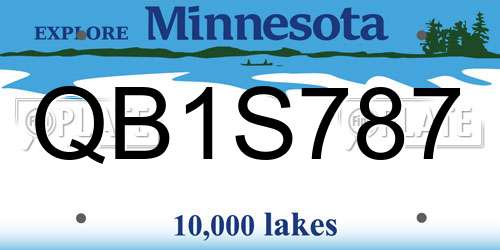 QB1S787 Minnesota License Plate