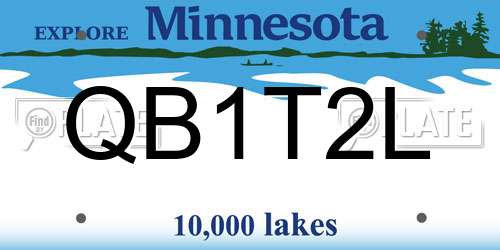 QB1T2L Minnesota License Plate