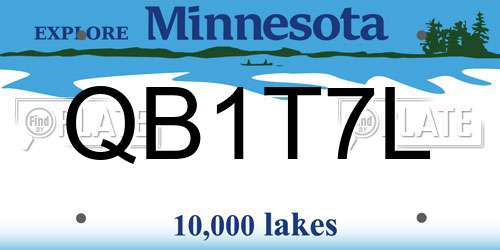 QB1T7L Minnesota License Plate