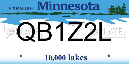 QB1Z2L Minnesota License Plate