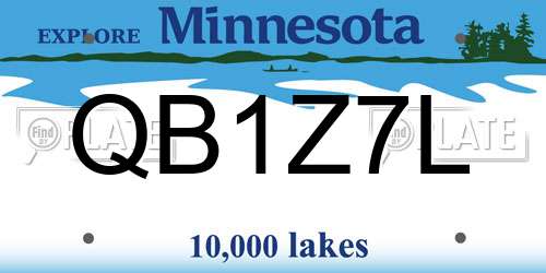 QB1Z7L Minnesota License Plate