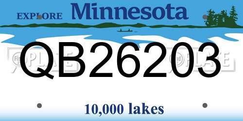 QB26203 Minnesota License Plate