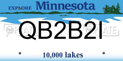 QB2B2I Minnesota License Plate