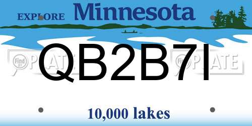 QB2B7I Minnesota License Plate
