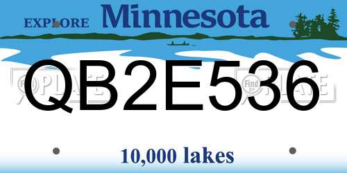 QB2E536 Minnesota License Plate