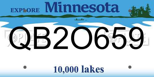 QB2O659 Minnesota License Plate