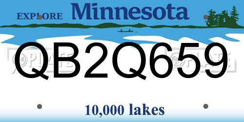 QB2Q659 Minnesota License Plate