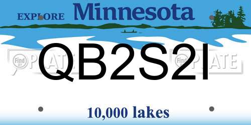 QB2S2I Minnesota License Plate