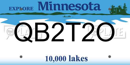 QB2T2O Minnesota License Plate