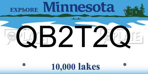 QB2T2Q Minnesota License Plate
