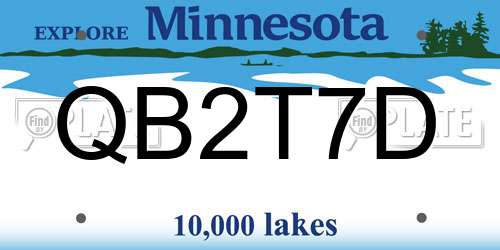 QB2T7D Minnesota License Plate