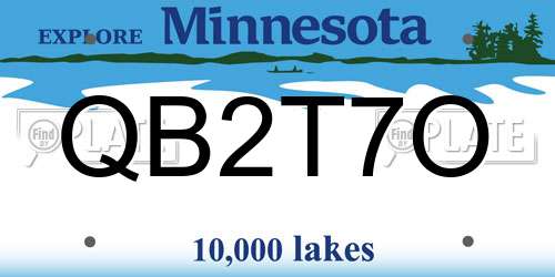 QB2T7O Minnesota License Plate