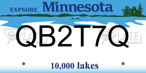 QB2T7Q Minnesota License Plate
