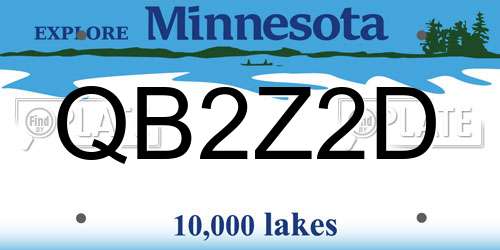 QB2Z2D Minnesota License Plate