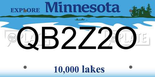 QB2Z2O Minnesota License Plate